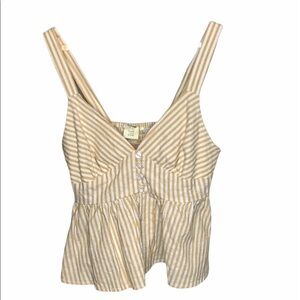 Yellow and White Striped Tank top